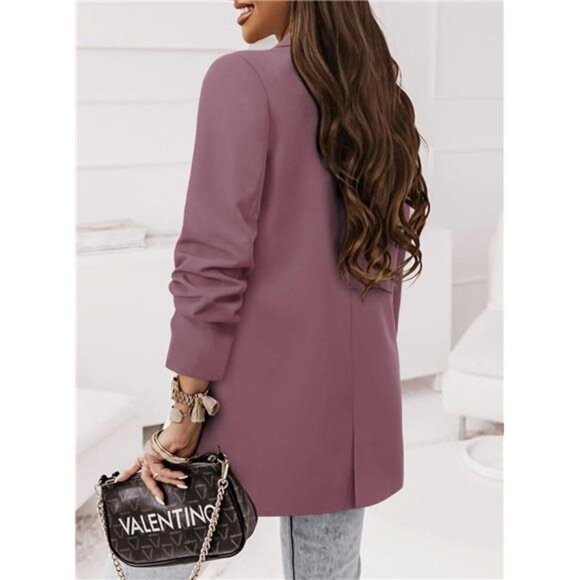 Women Casual Blazer Jacket Fashion Purple - Picture 5 of 5